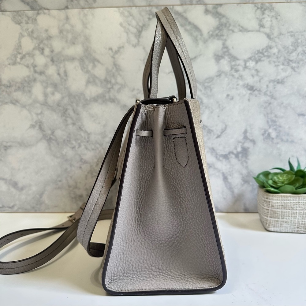 Kate Spade New York gray HAYES SUEDE SMALL SATCHEL crossbody bag - Picture 6 of 11